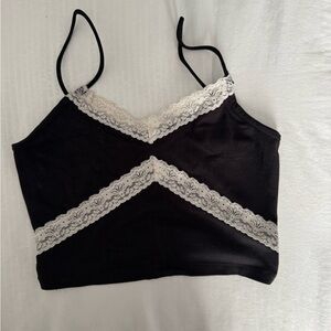 black with lace tank top